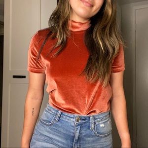 Madewell Velvet Style Mockneck Top